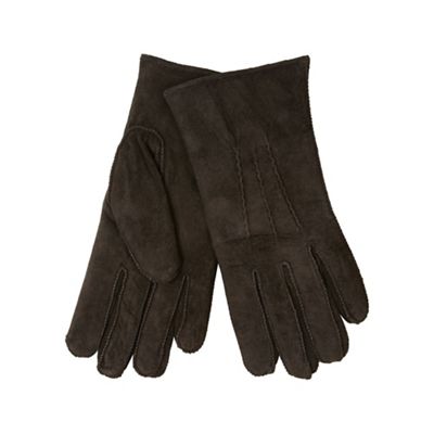 RJR.John Rocha Dark brown fleece lined suede gloves